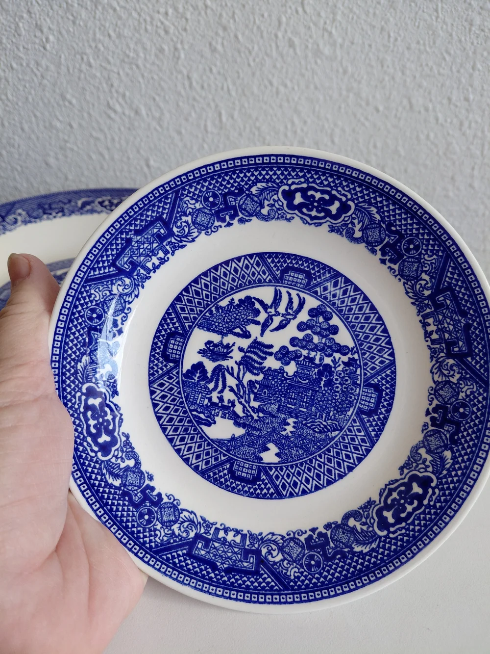Vtg Willow Ware Royal China Royal Ironstone 2 Matched Dinner Plates